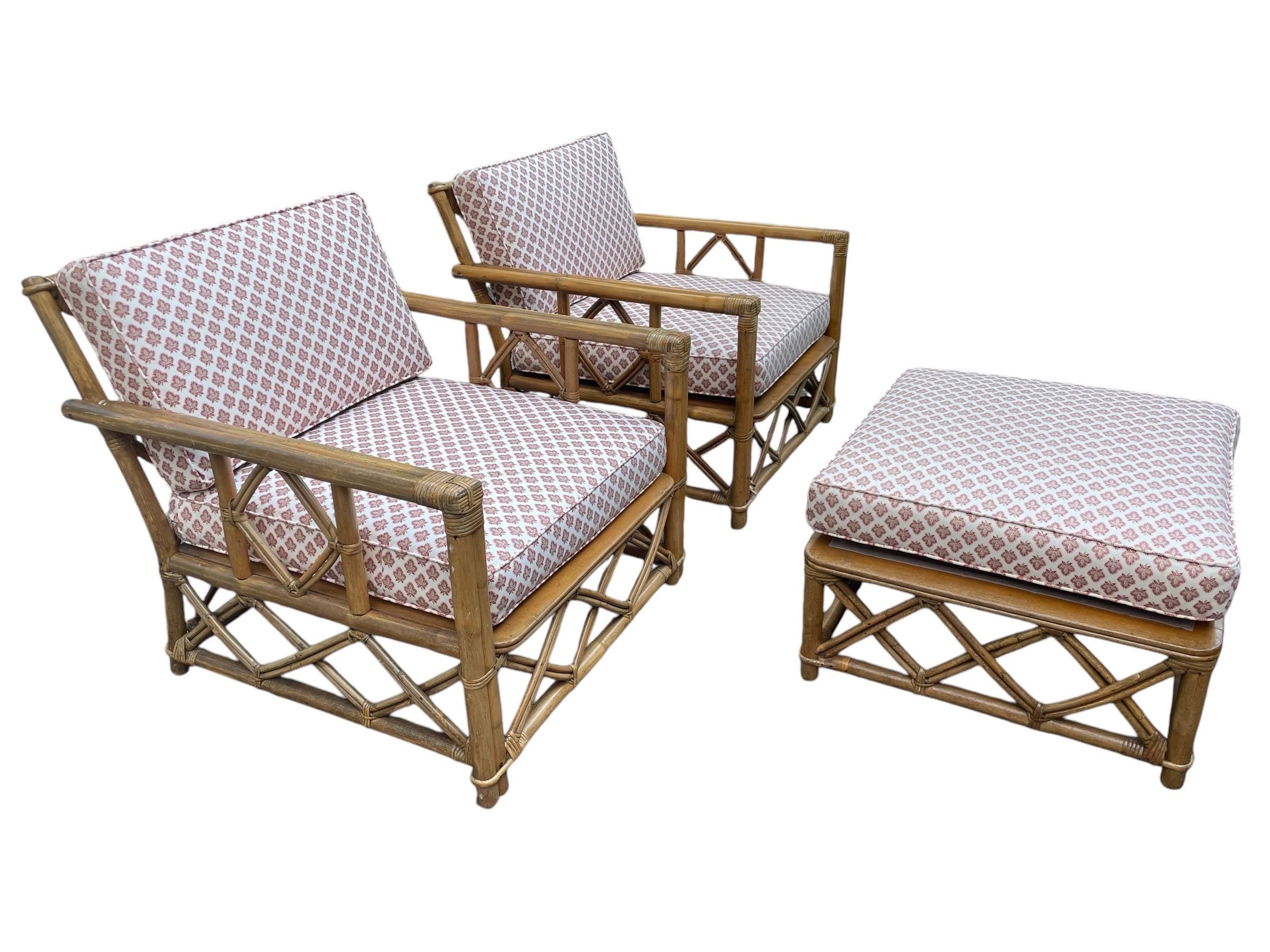 Ficks Reed — Rattan Armchairs and Ottoman