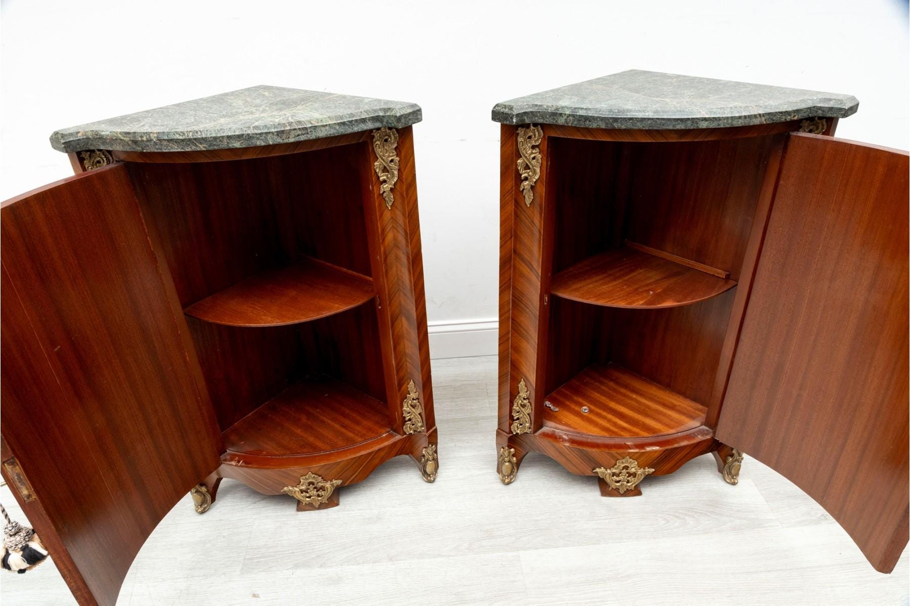 Vintage Louis XVI Style Corner Cabinets Triangle Cabinets French Side Tables