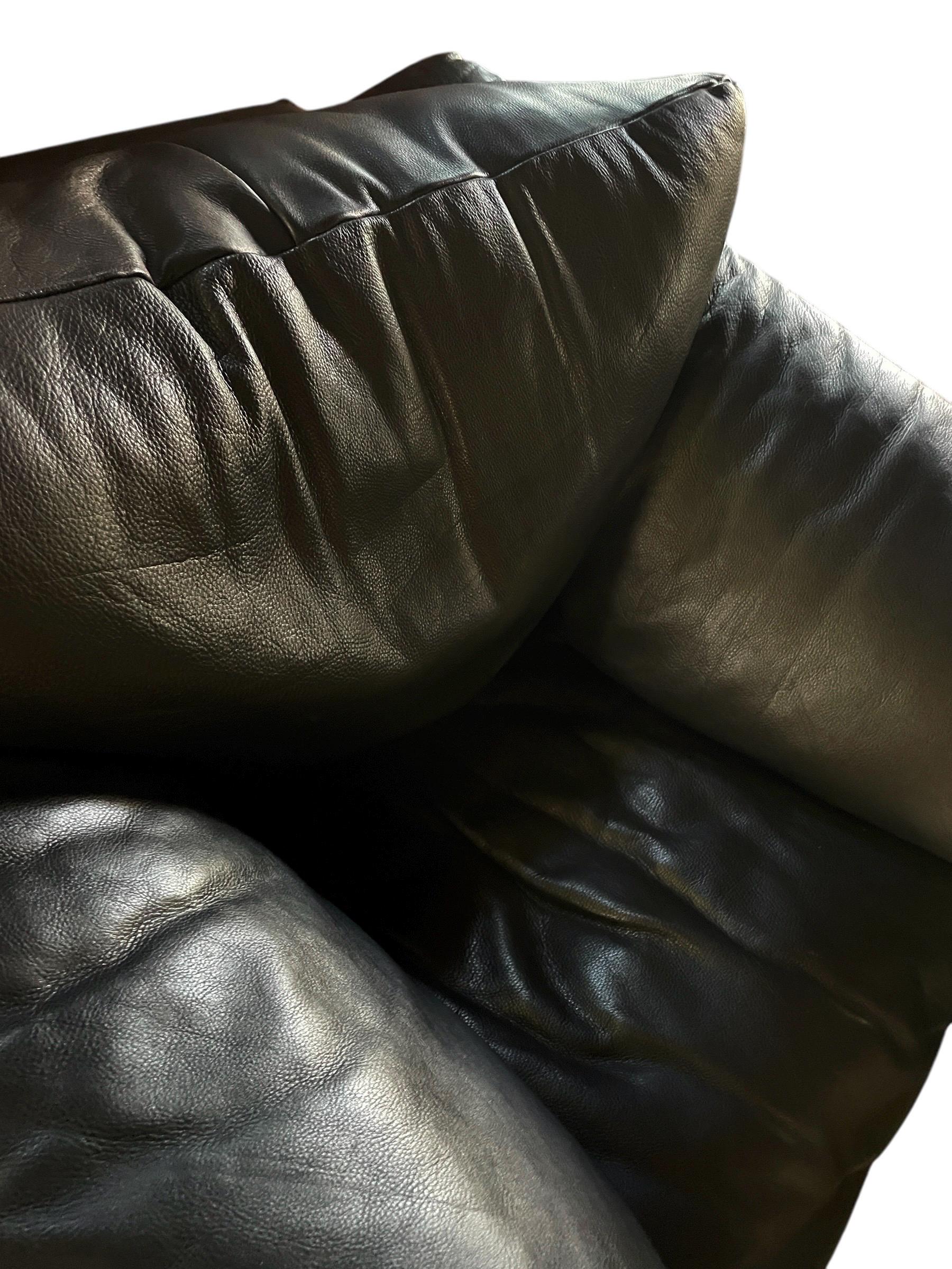 Black Leather Postmodern Armchair Vintage Black Postmodern Leather Armchair Postmodern Living Room Set Black Leather Style of Roche Bobois