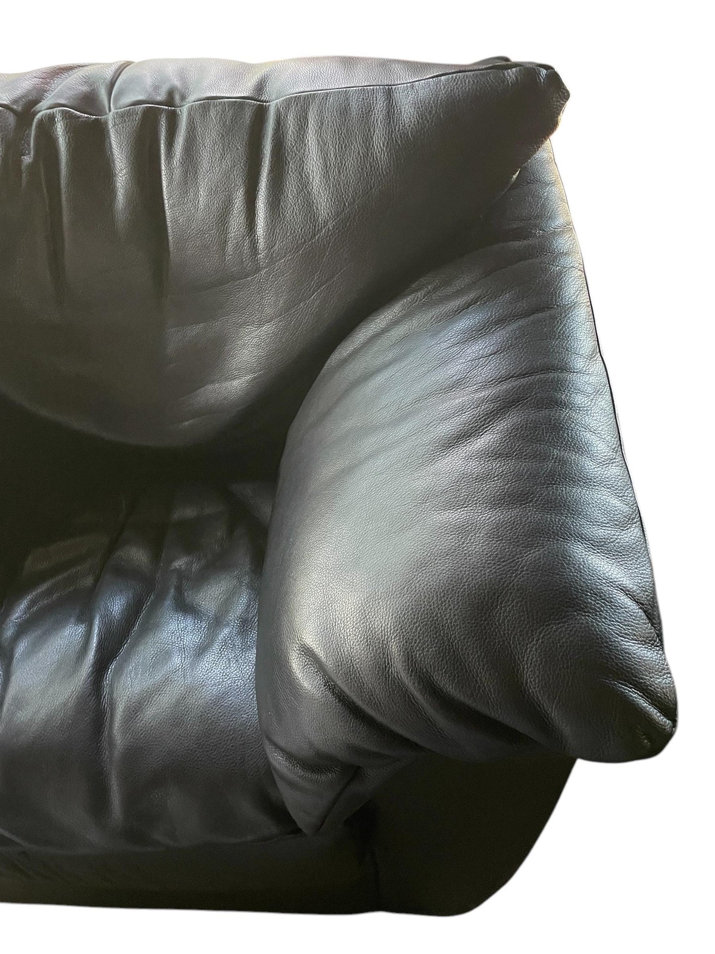 Black Leather Postmodern Armchair Vintage Black Postmodern Leather Armchair Postmodern Living Room Set Black Leather Style of Roche Bobois