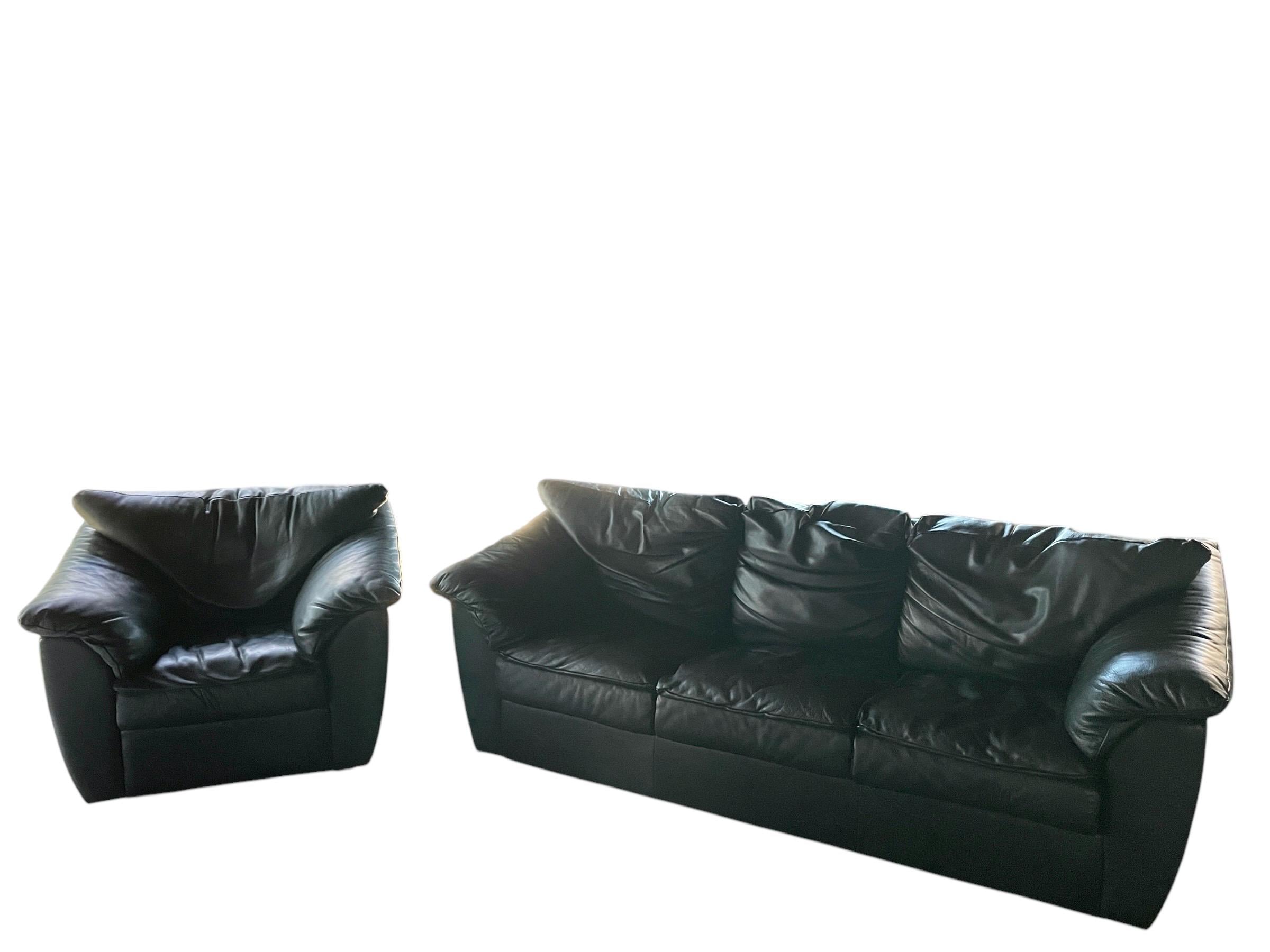 Black Leather Postmodern Armchair Vintage Black Postmodern Leather Armchair Postmodern Living Room Set Black Leather Style of Roche Bobois