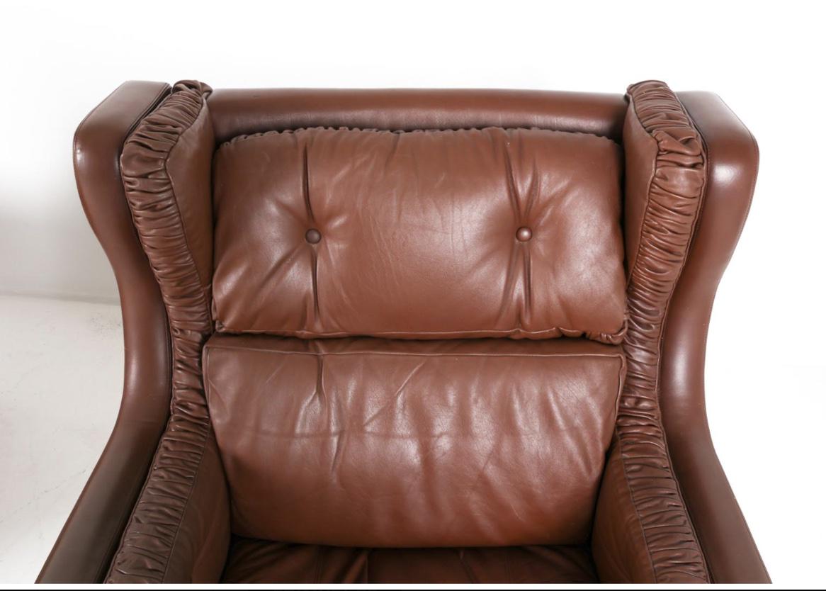 Børge Mogensen Style — Leather Armchairs, Pair
