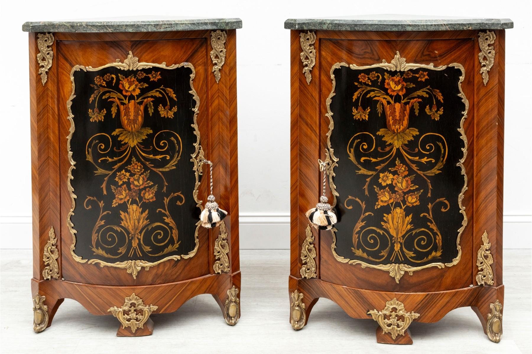 Vintage Louis XVI Style Corner Cabinets Triangle Cabinets French Side Tables