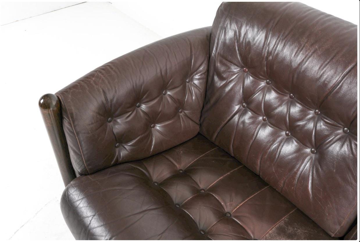 Percival Lafer Style — Leather Sofa