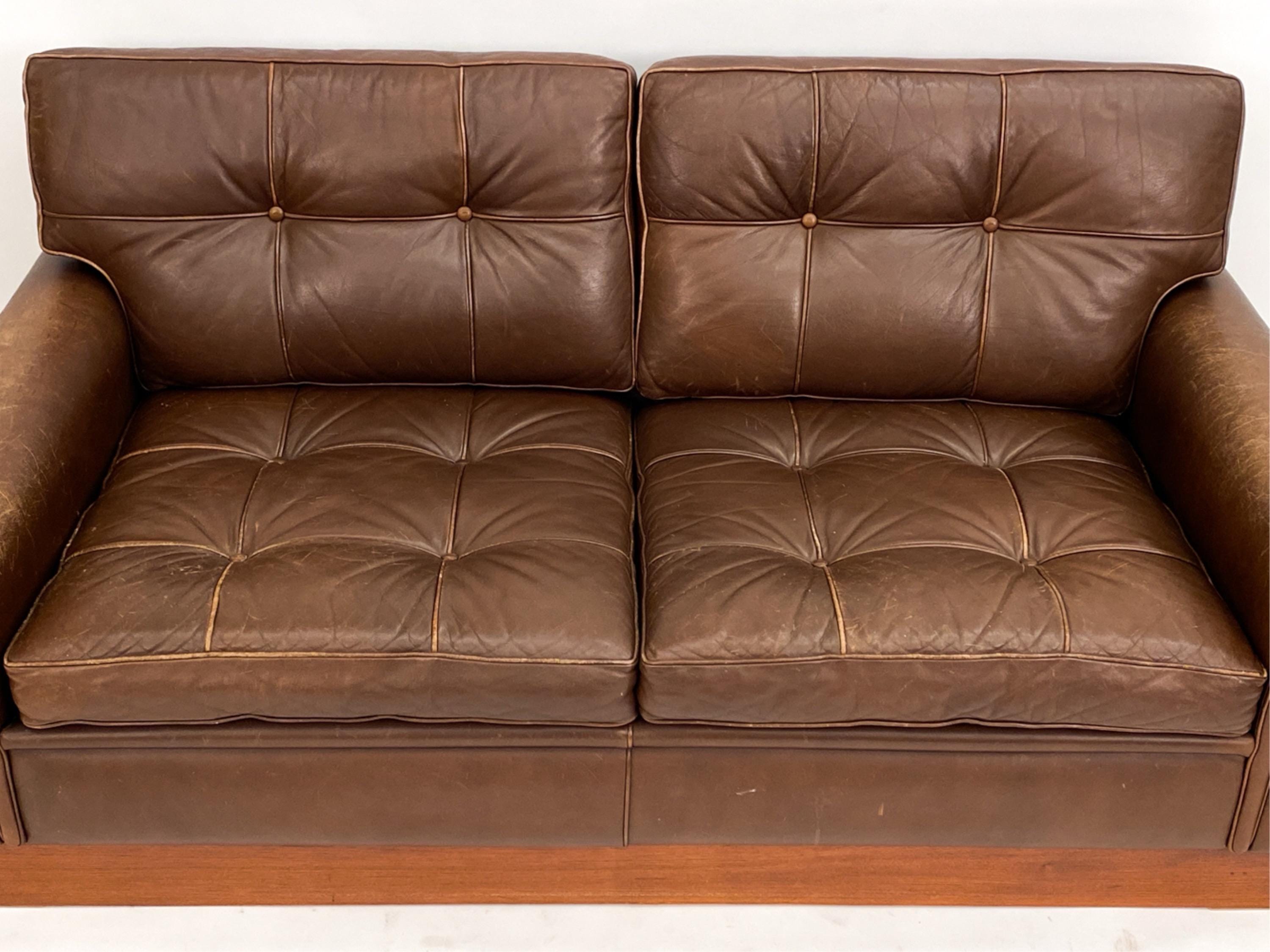 Arne Norell Style — Leather Sofa