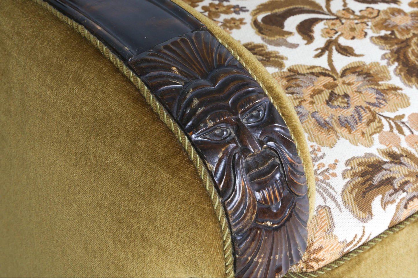 Art Deco Sofa Couch Vintage Sofa Art Deco Danish Oak and Mohair Sofa Couch Circa 1940
