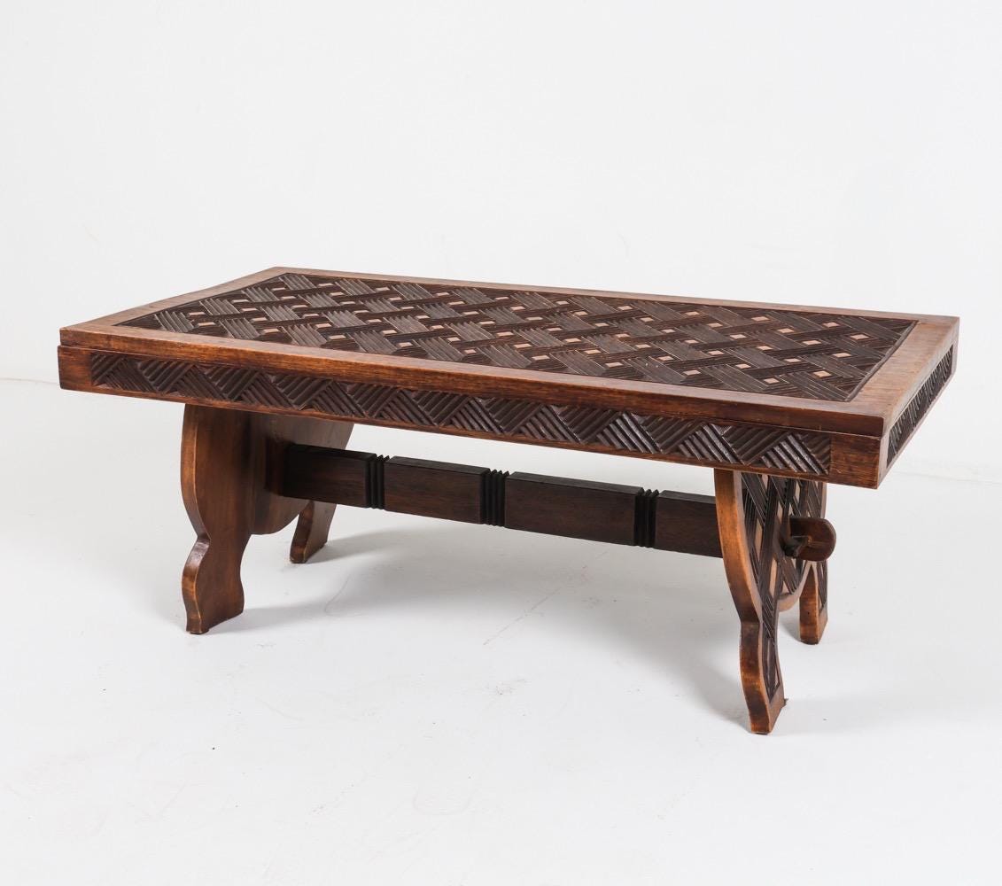 Gorgeous Moorish Carved Oak Coffee Table Farmhouse Coffee Table