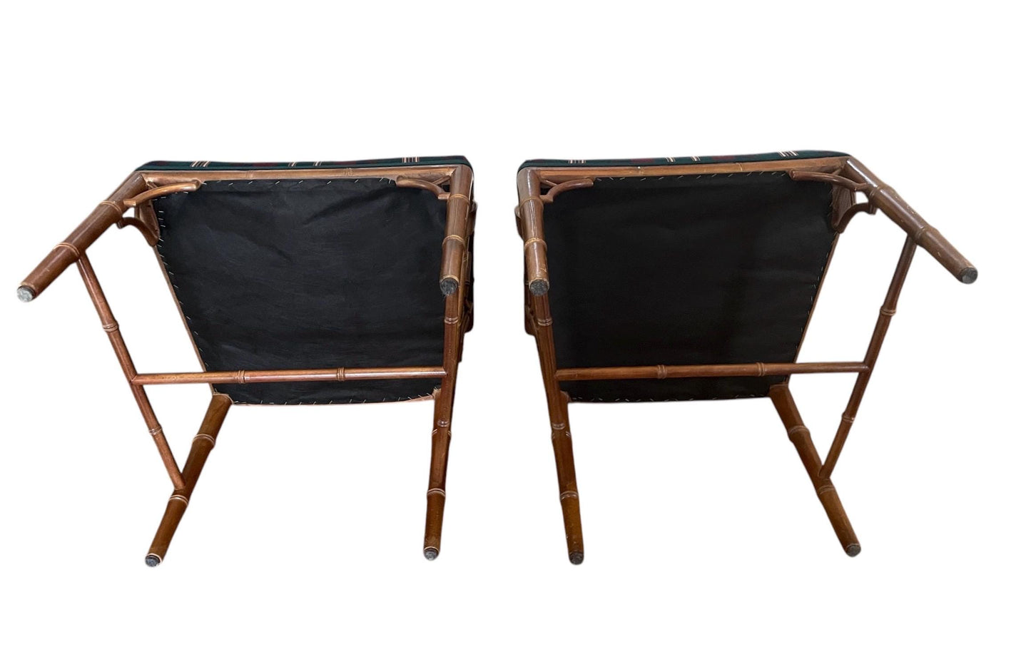 Chinese Chippendale Chair Pair Faux Bamboo Hollywood Regency Accent Armchairs Chippendale Dining Chairs Faux Bamboo