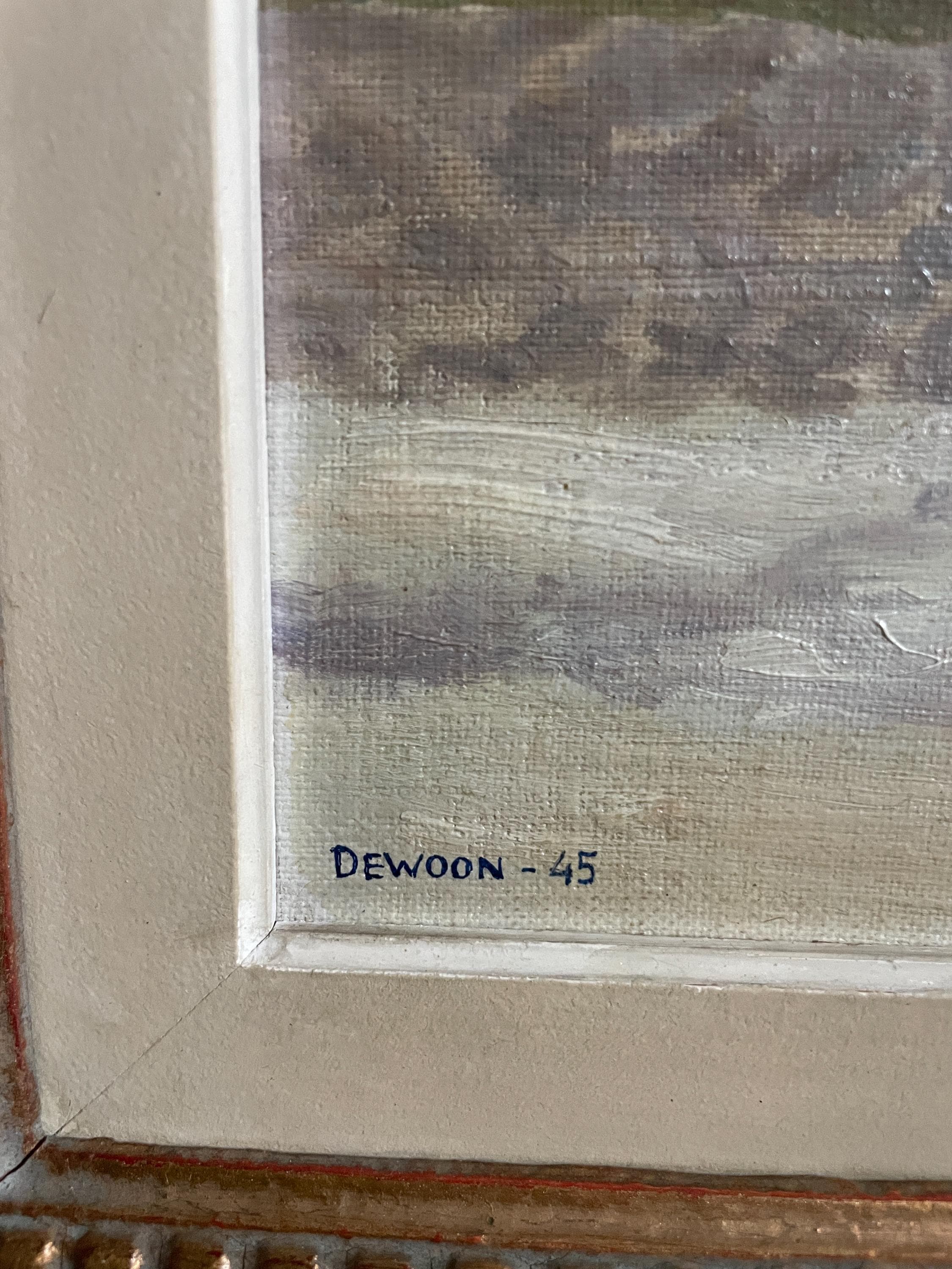 Uno Dewoon Oil Painting Swedish Artist Landscape Painting Neutral Wall Art Oil Painting MidCentury Modern Wall Art Landscape Oil Painting