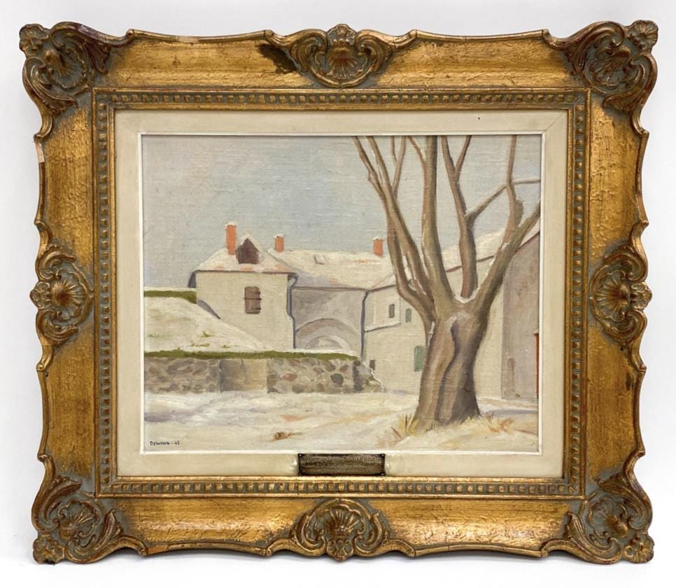 Uno Dewoon Oil Painting Swedish Artist Landscape Painting Neutral Wall Art Oil Painting MidCentury Modern Wall Art Landscape Oil Painting