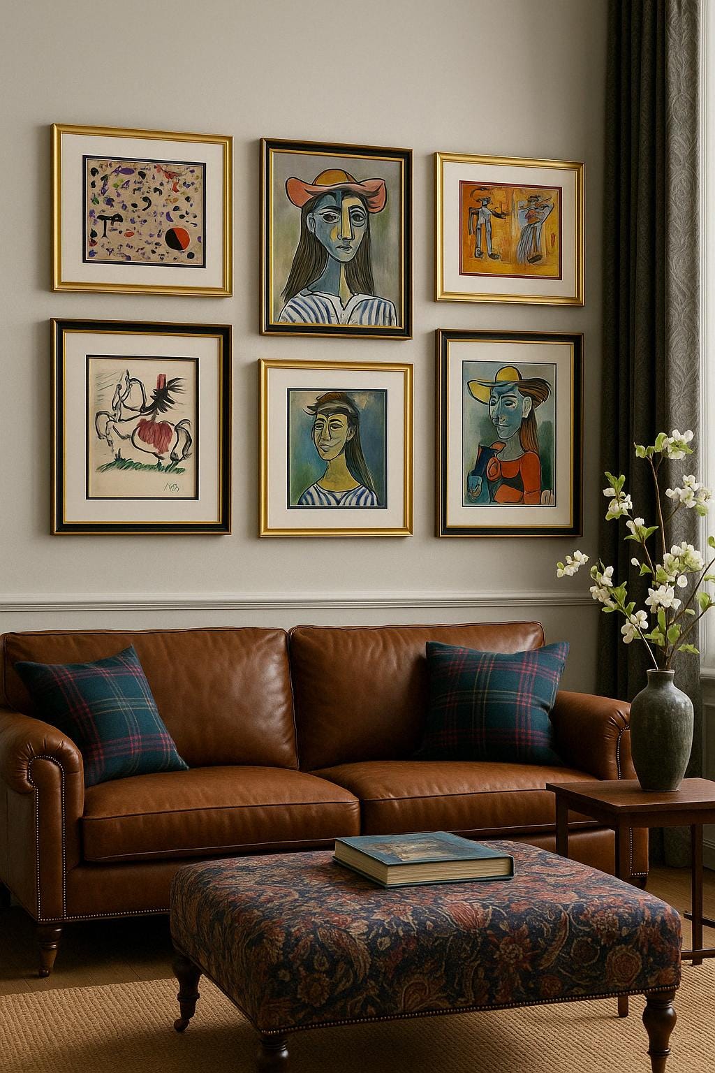 Set No. 001: The Atelier Series  Femme in Fragment | Framed Vintage Portrait Art Gallery Wall | 3 Piece Original Art Collection
