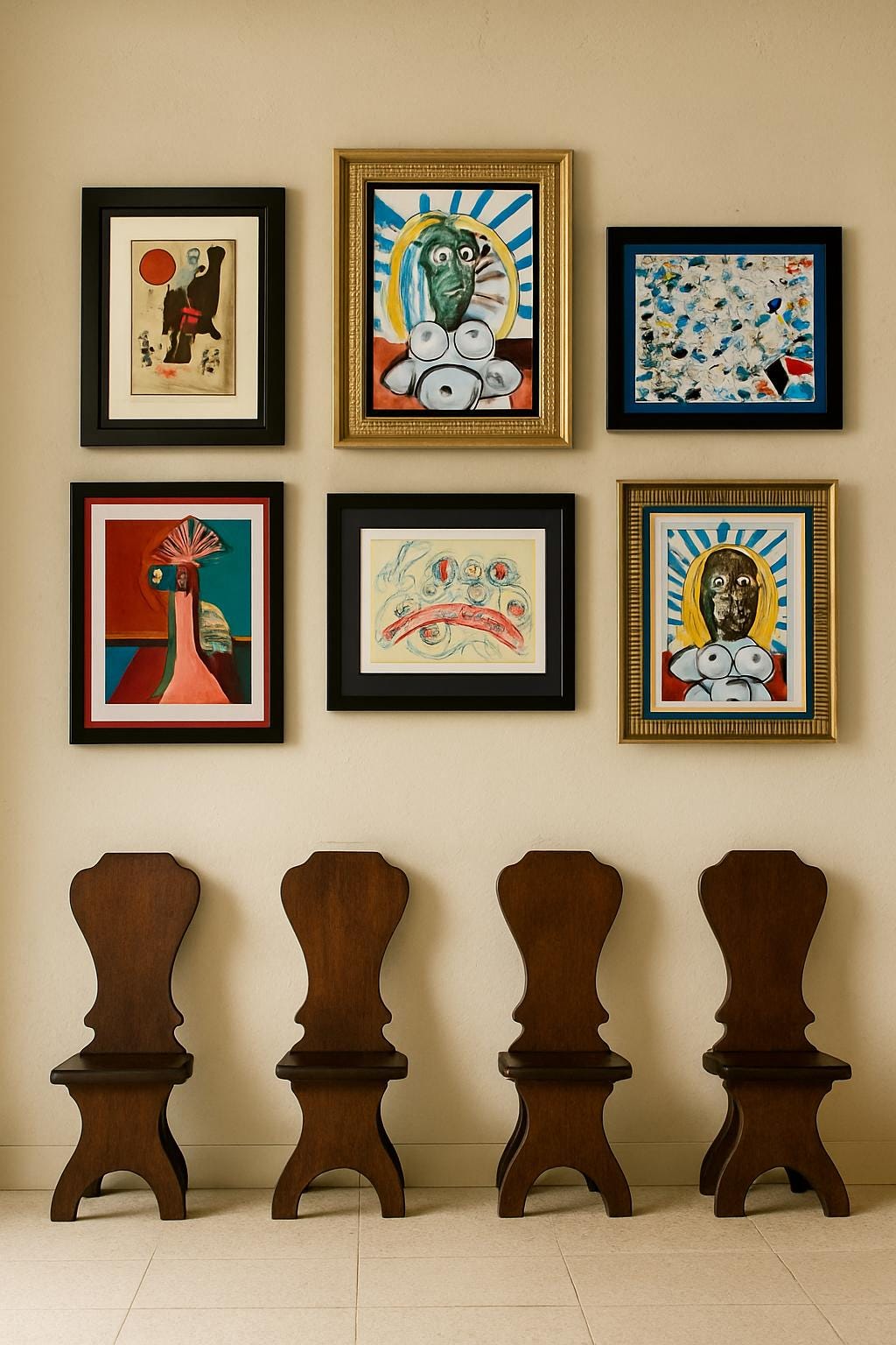 Set No. 001: The Atelier Series  Femme in Fragment | Framed Vintage Portrait Art Gallery Wall | 3 Piece Original Art Collection