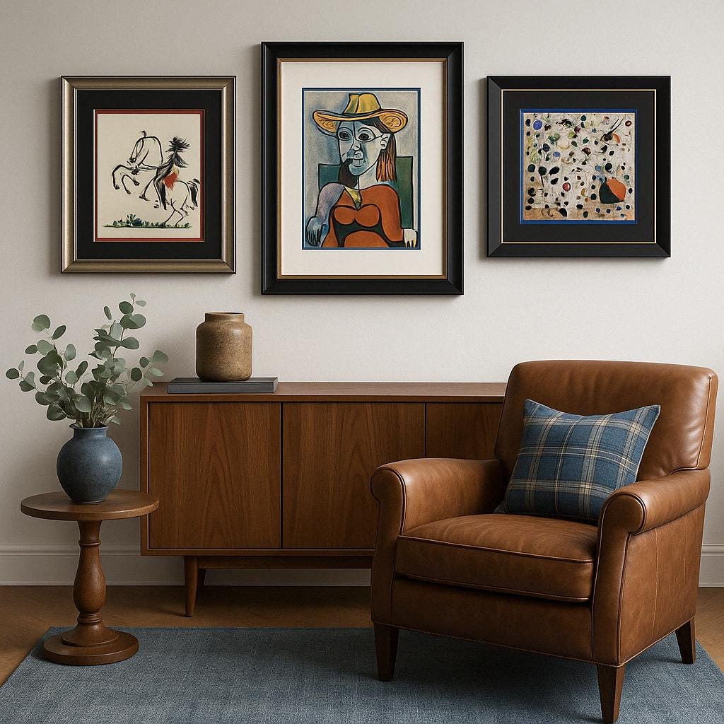 Set No. 001: The Atelier Series  Femme in Fragment | Framed Vintage Portrait Art Gallery Wall | 3 Piece Original Art Collection