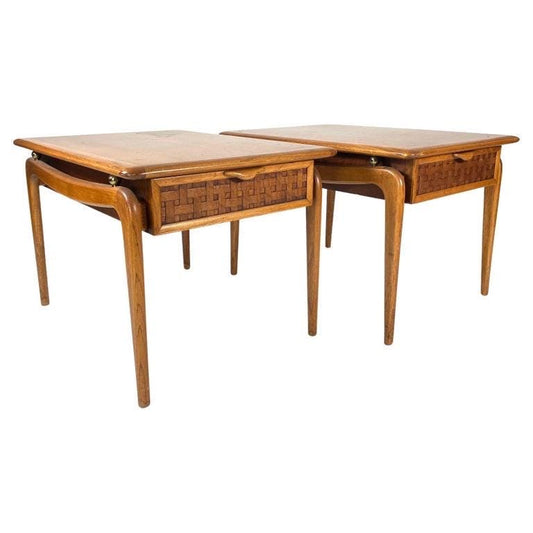 Lane Perception Pair of Side Tables by Andre Bus Midcentury Modern Iconic Pair of End Tables by Lane