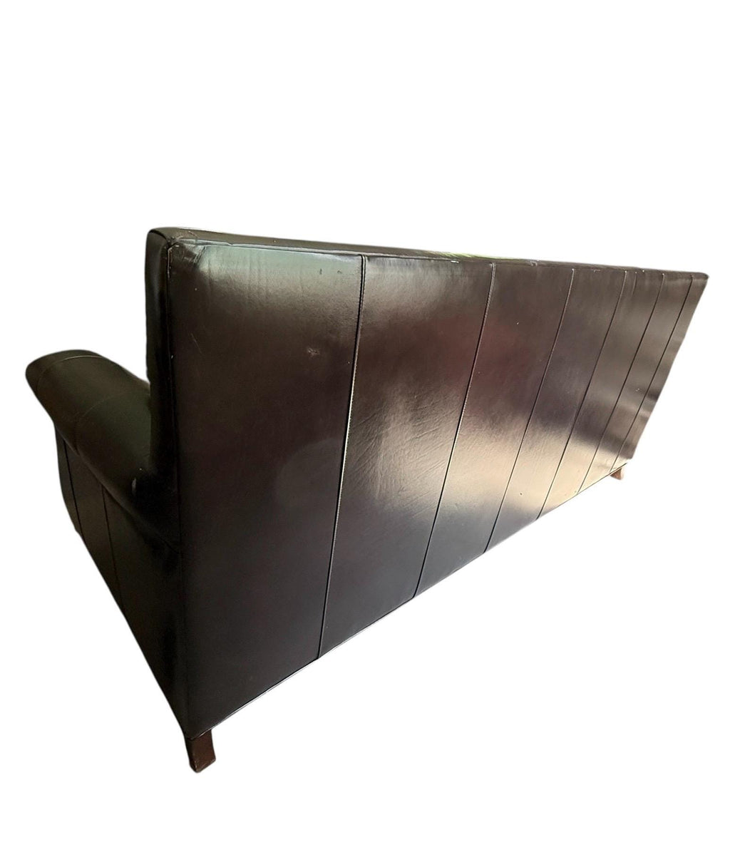 Black Leather Sofa Couch Bradington Young Black Vintage Leather Black Leather Sofa style of Ralph Lauren Black Leather