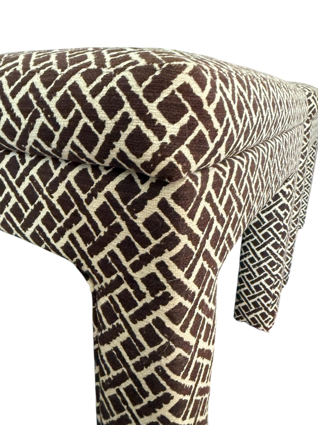Parsons Stools — Hollywood Regency Upholstered Ottomans, Pair
