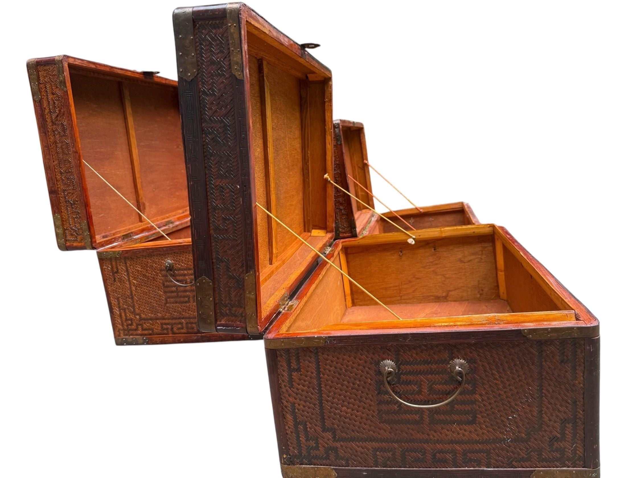 Maitland Smith — Chinoiserie Trunks, Set of 3