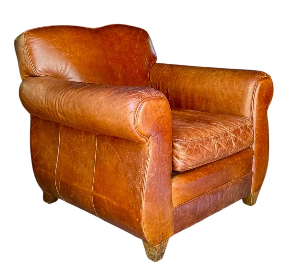 Mitchell Gold Style — Leather Armchair