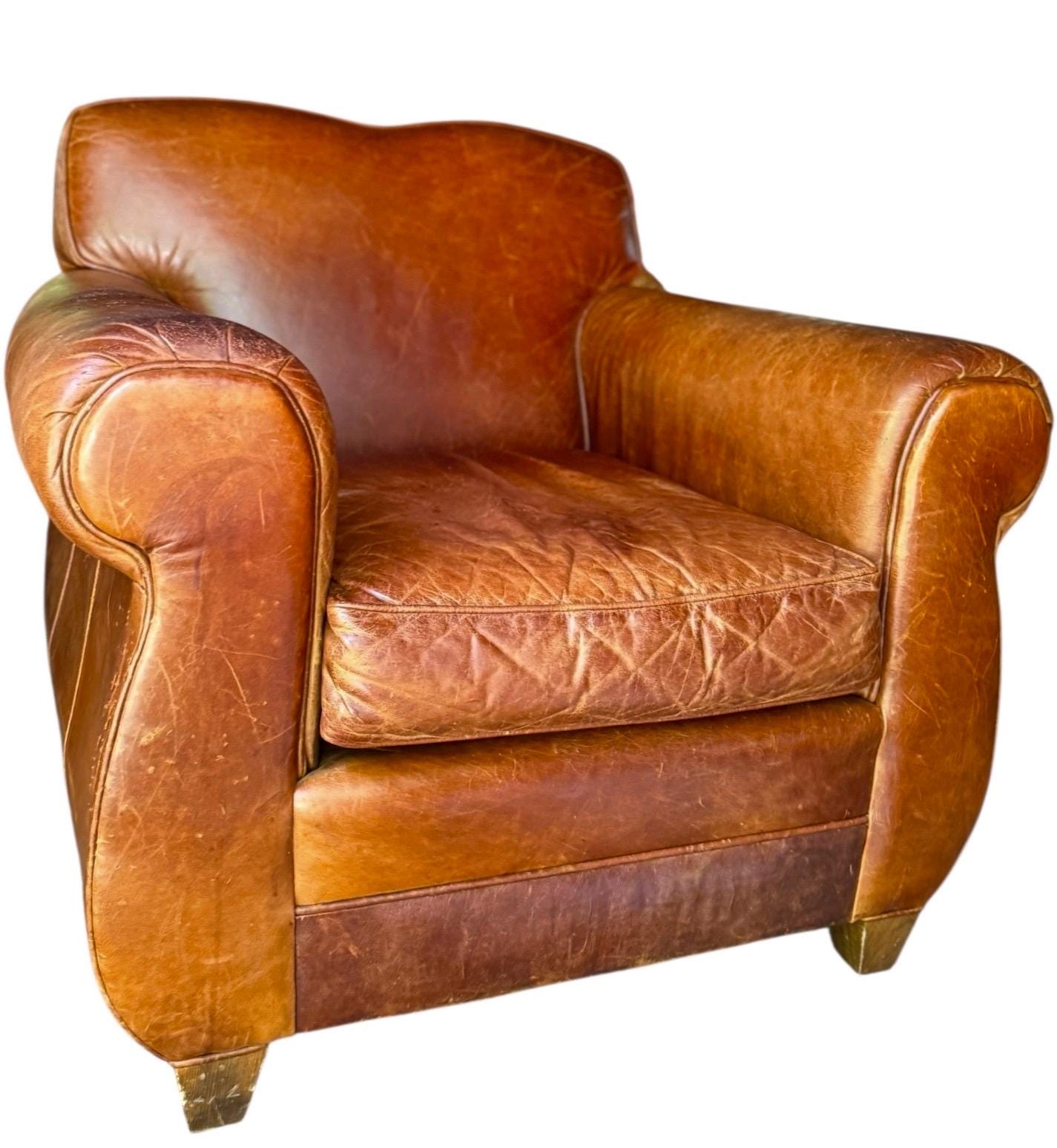 Mitchell Gold Style — Leather Armchair