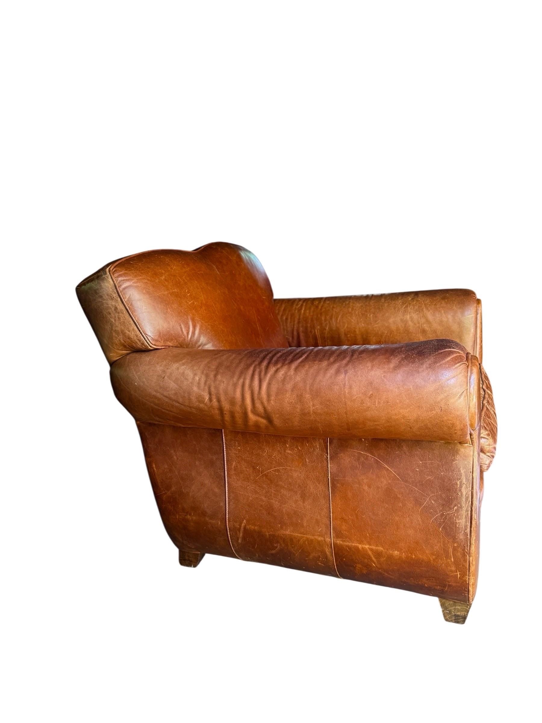 Mitchell Gold Style — Leather Armchair