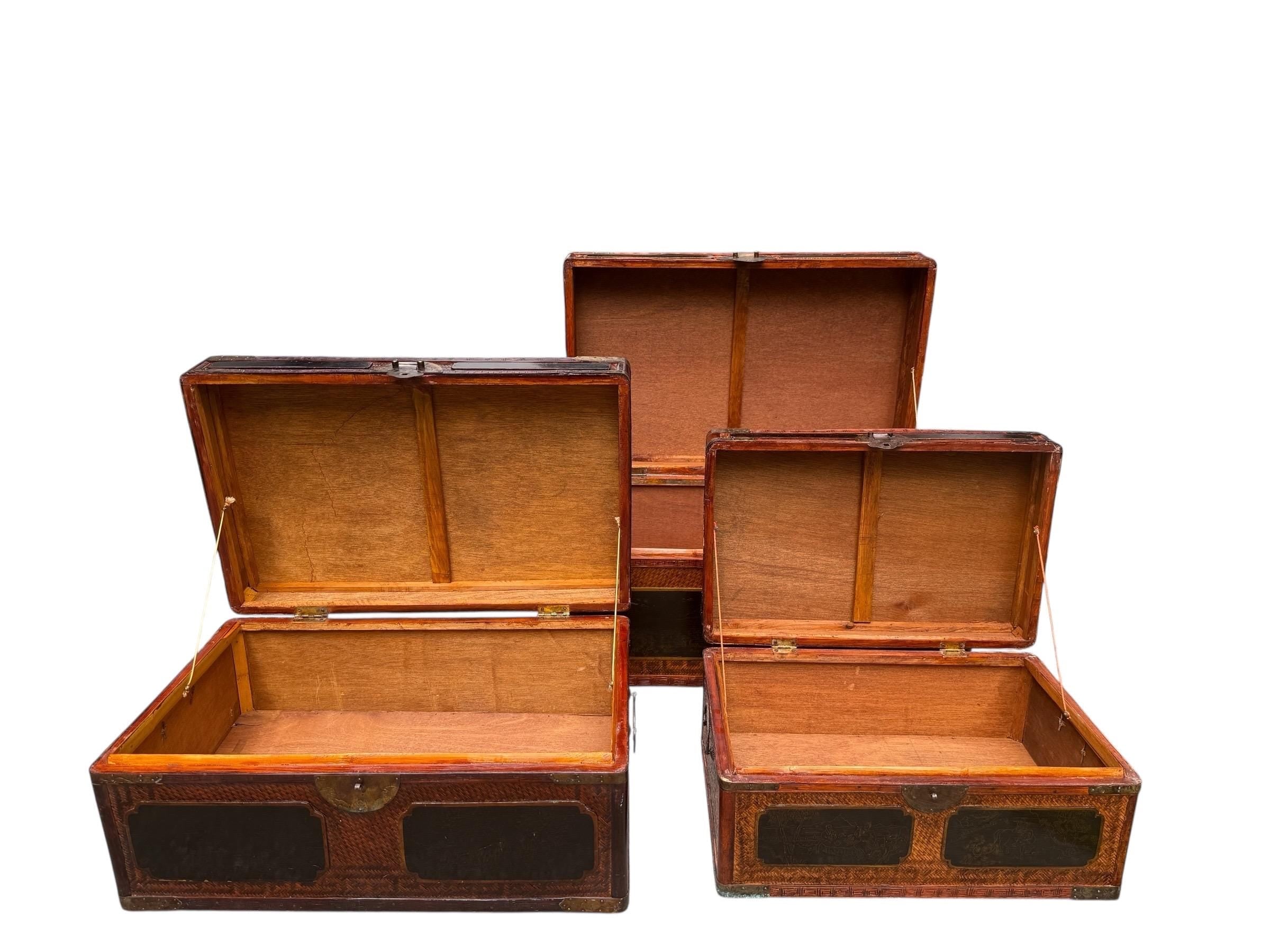 Maitland Smith — Chinoiserie Trunks, Set of 3