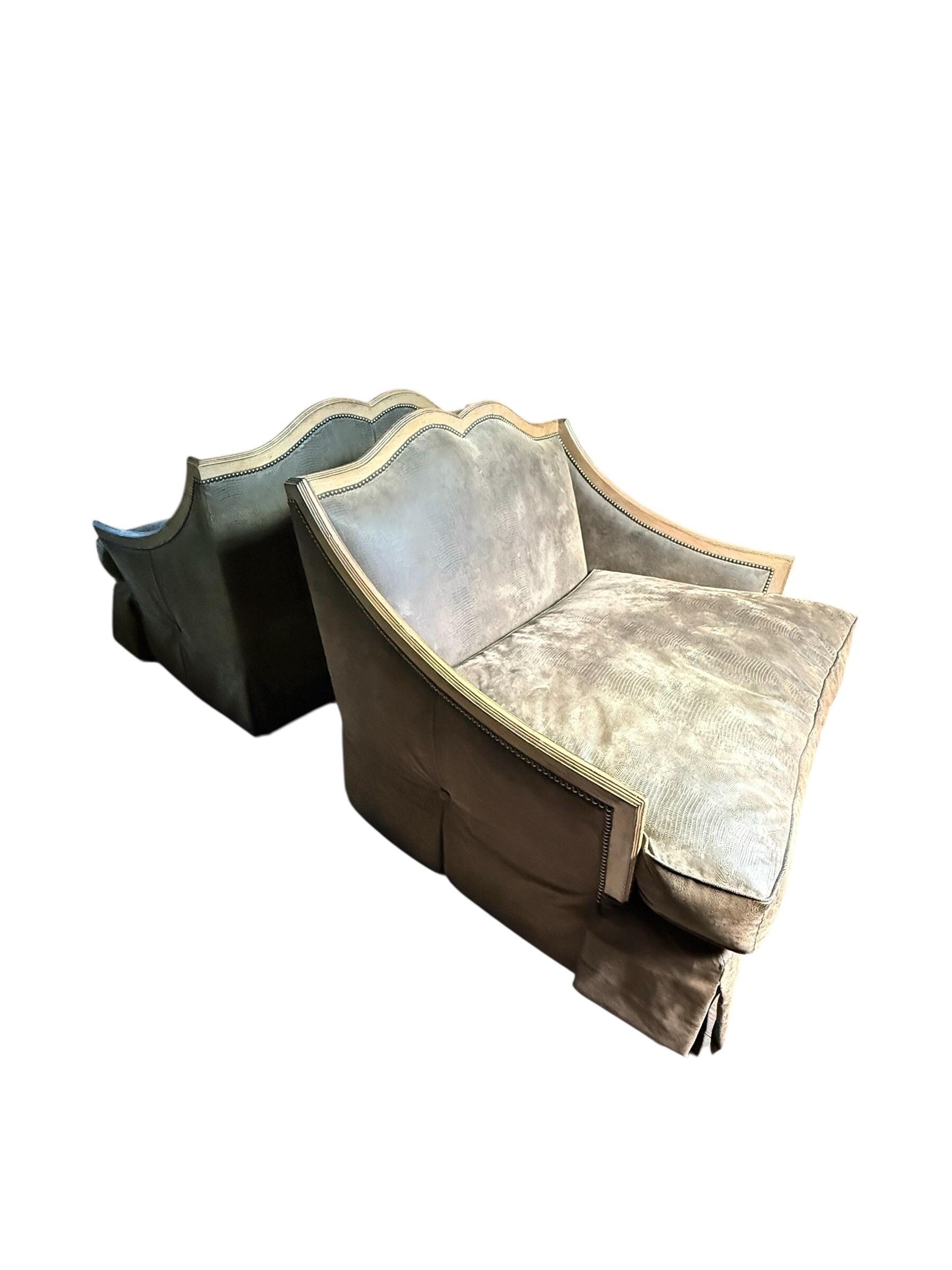 French Provincial — Swivel Armchairs, Pair