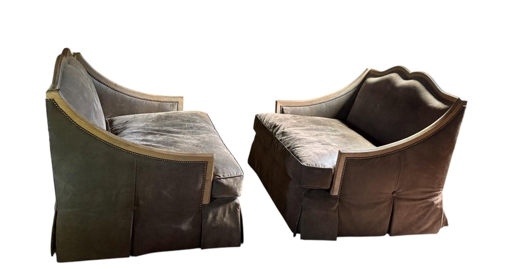 French Provincial — Swivel Armchairs, Pair