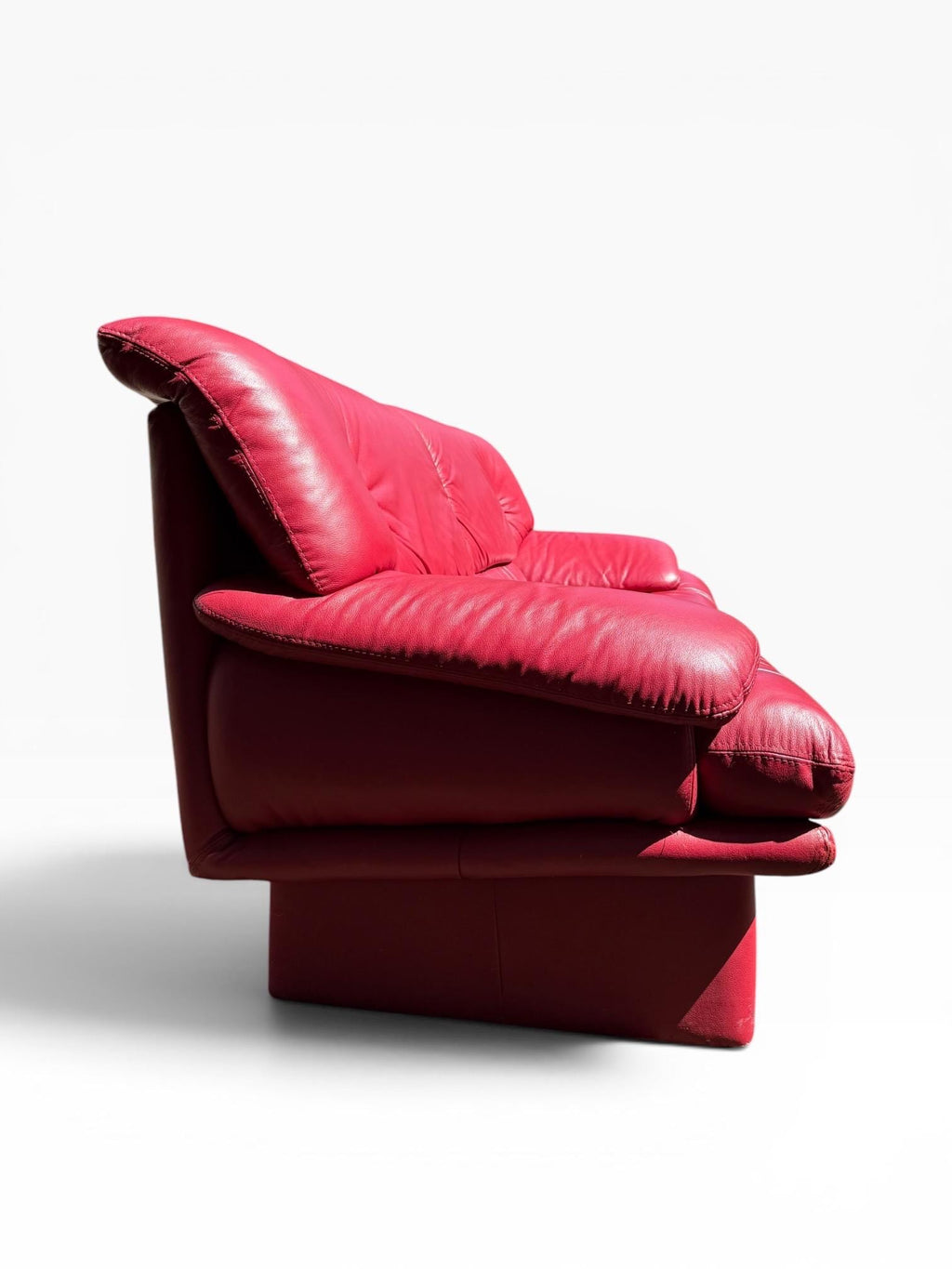 Nicoletti Salotti Style Red Leather Sofa Postmodern Red Leather Sofa 3 Person Sofa