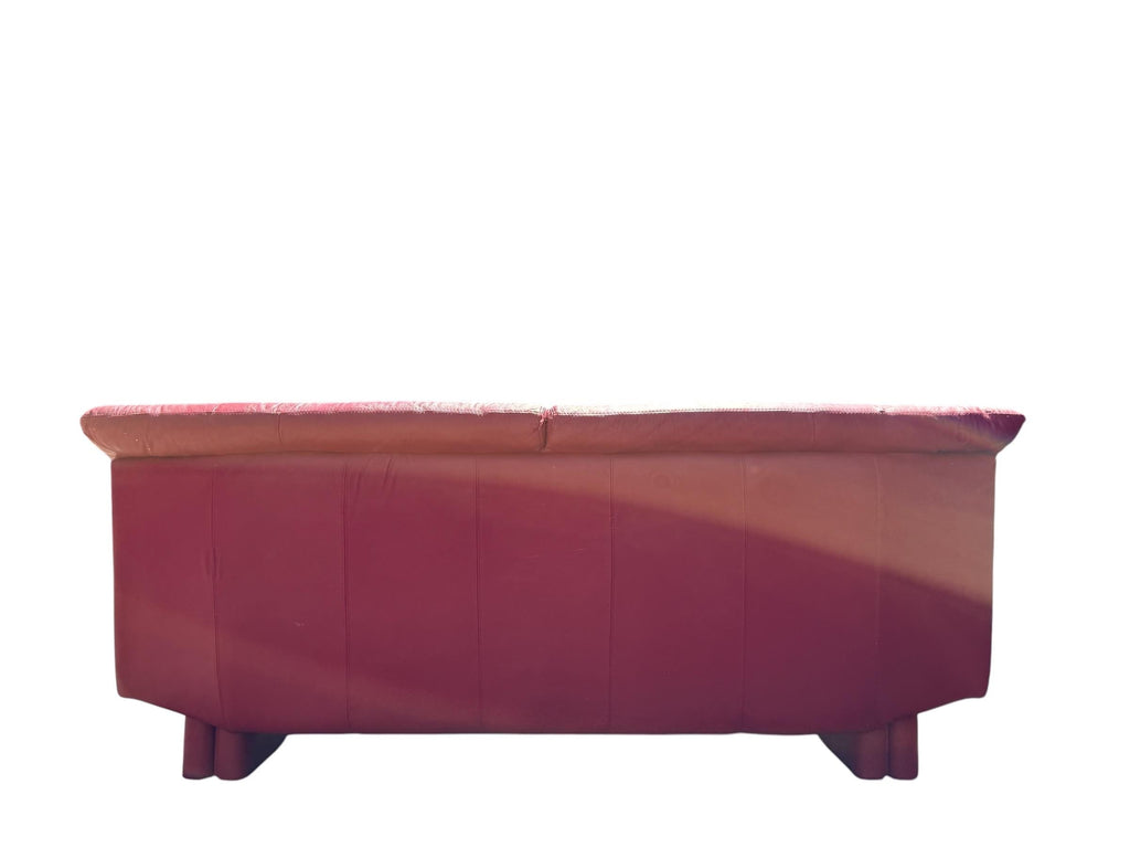 Nicoletti Salotti Style Red Leather Sofa Postmodern Red Leather Sofa 3 Person Sofa