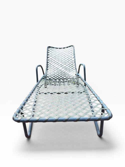 Brown Jordan Tamiami Chaise Vintage Outdoor Lounger Green Midcentury Modern Brown Jordan Minimalist Poolside Chaise