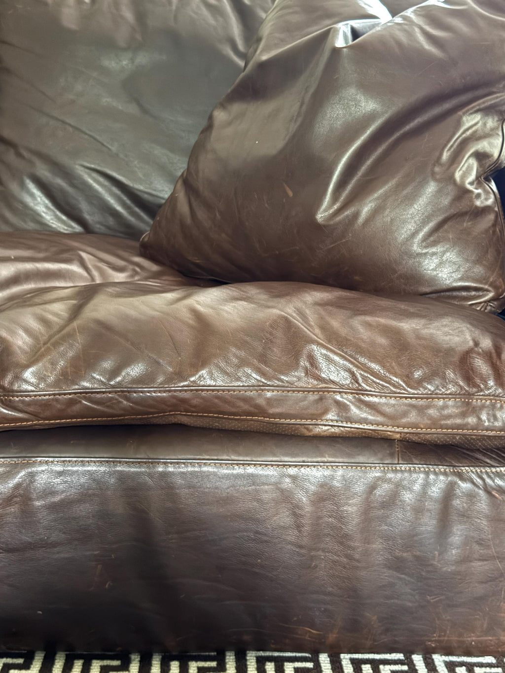 Restoration Hardware Cloud Luxe Brown Leather Modular Sectional Sofa 5-Piece