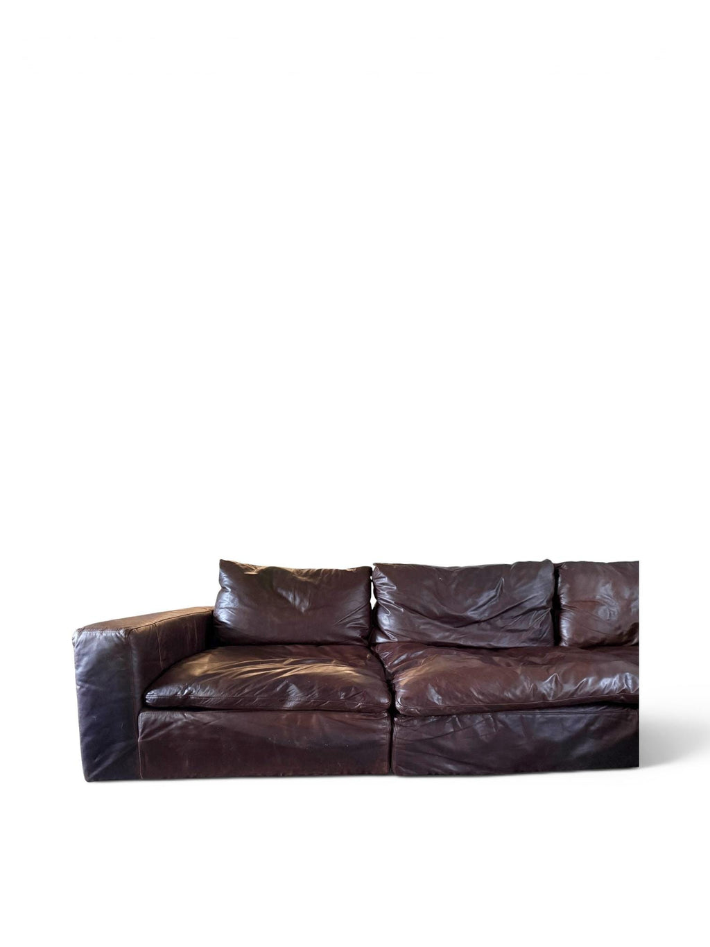 Restoration Hardware Cloud Luxe Brown Leather Modular Sectional Sofa 5-Piece
