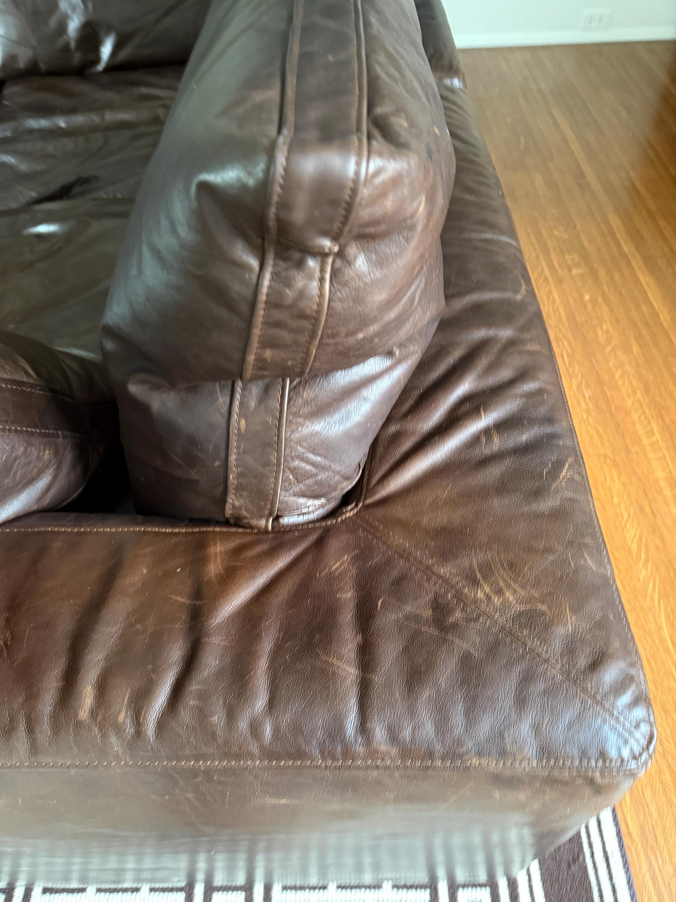 Restoration Hardware Cloud Luxe Brown Leather Modular Sectional Sofa 5-Piece