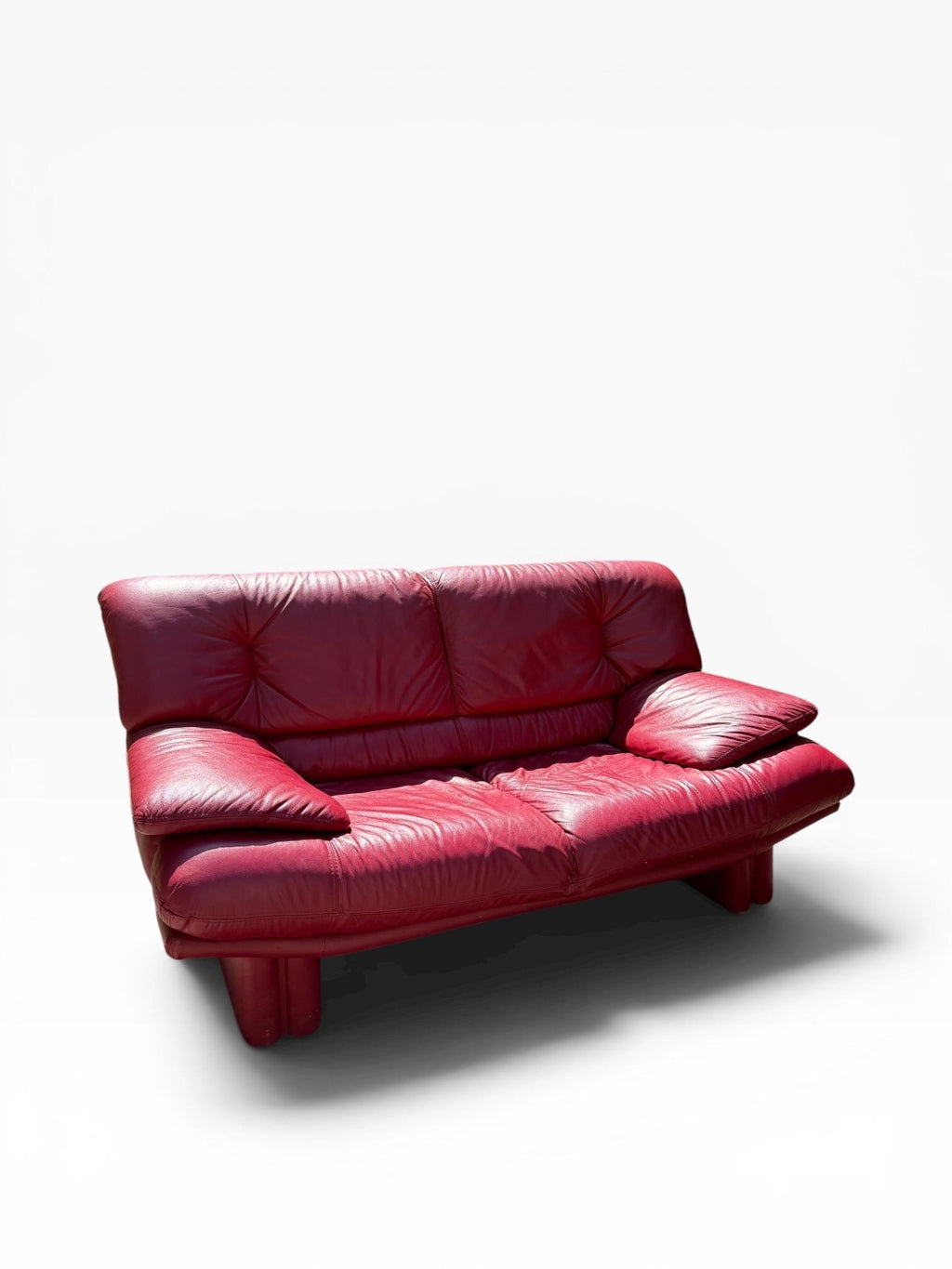 Nicoletti Salotti Style Red Leather Sofa Postmodern Red Leather Sofa 2 Seater Sofa
