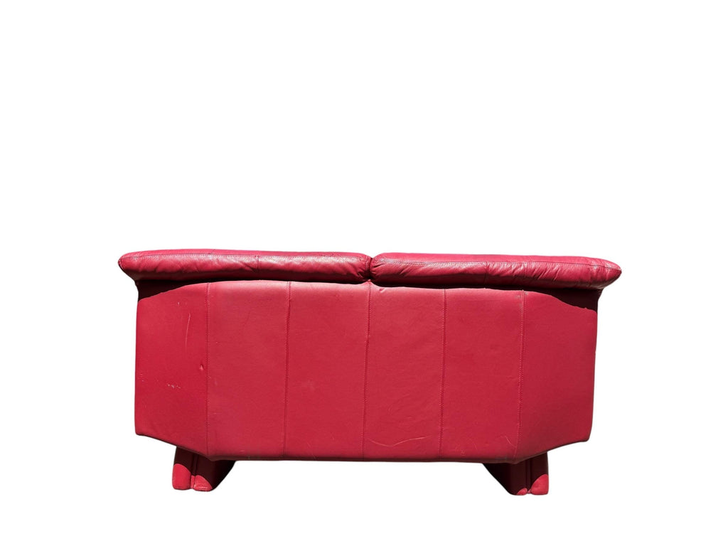 Nicoletti Salotti Style Red Leather Sofa Postmodern Red Leather Sofa 2 Seater Sofa