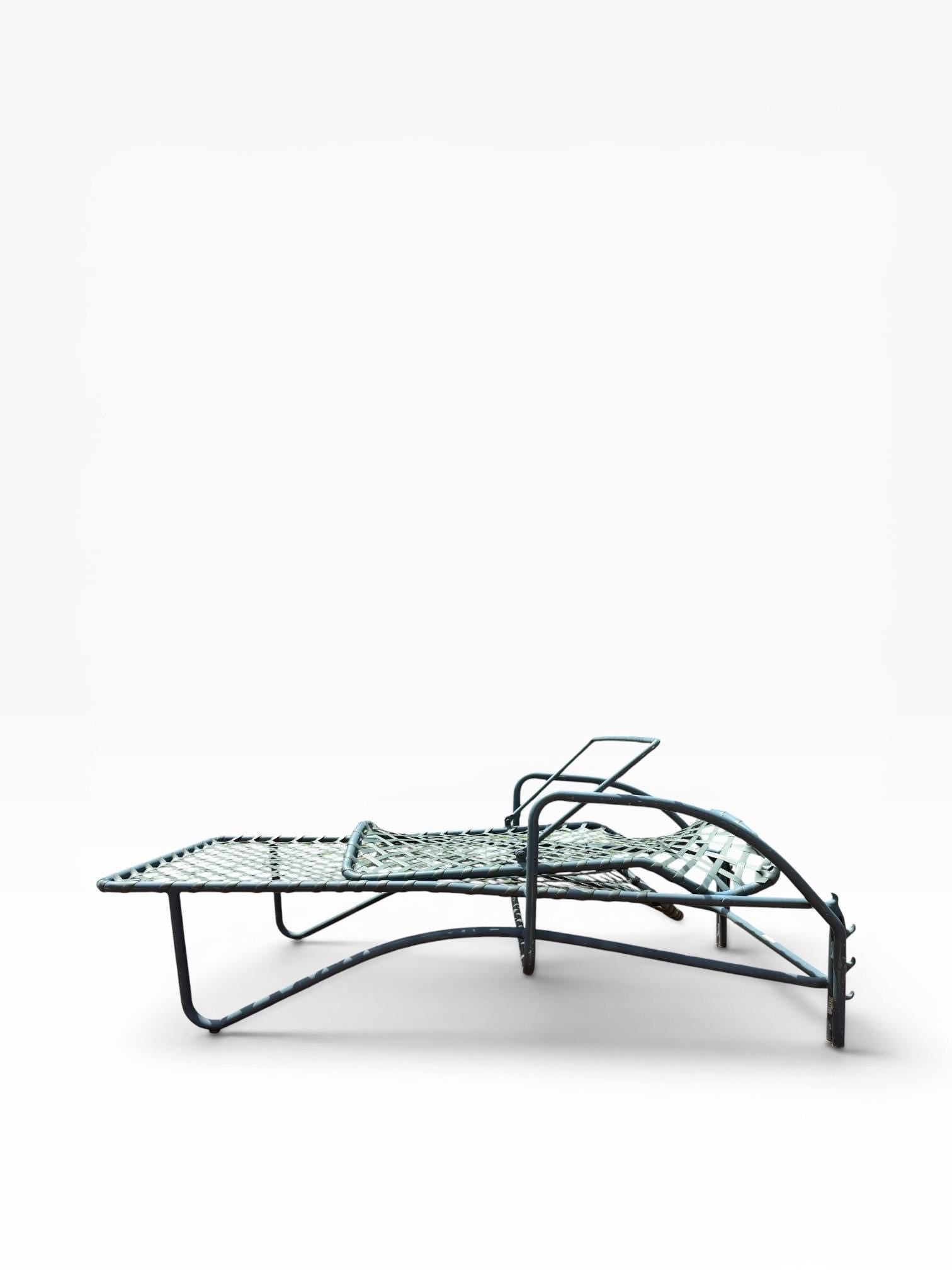 Brown Jordan Tamiami Chaise Vintage Outdoor Lounger Green Midcentury Modern Brown Jordan Minimalist Poolside Chaise